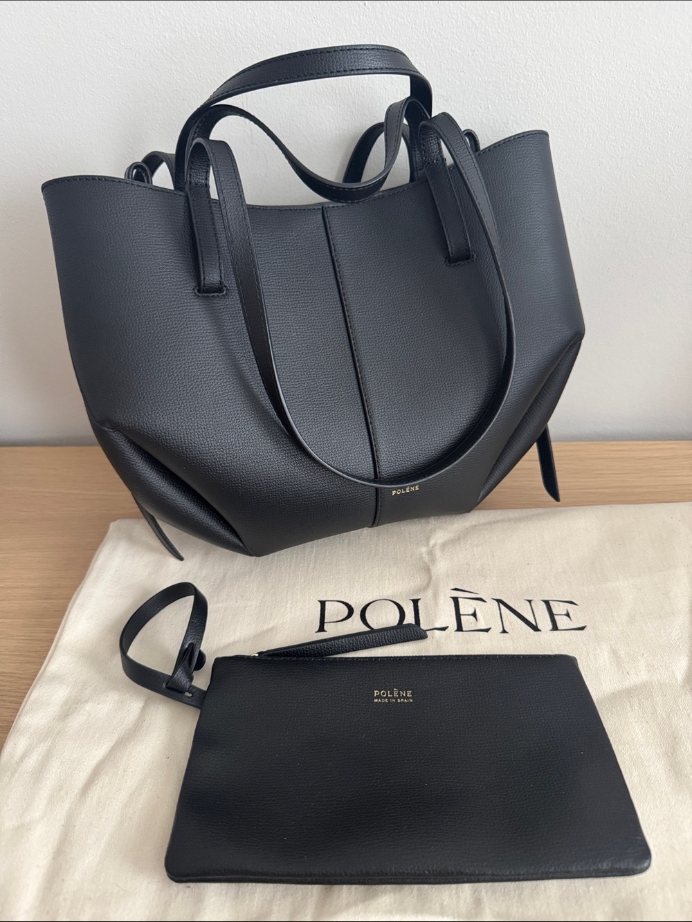 Polene Cyme mini textured black
